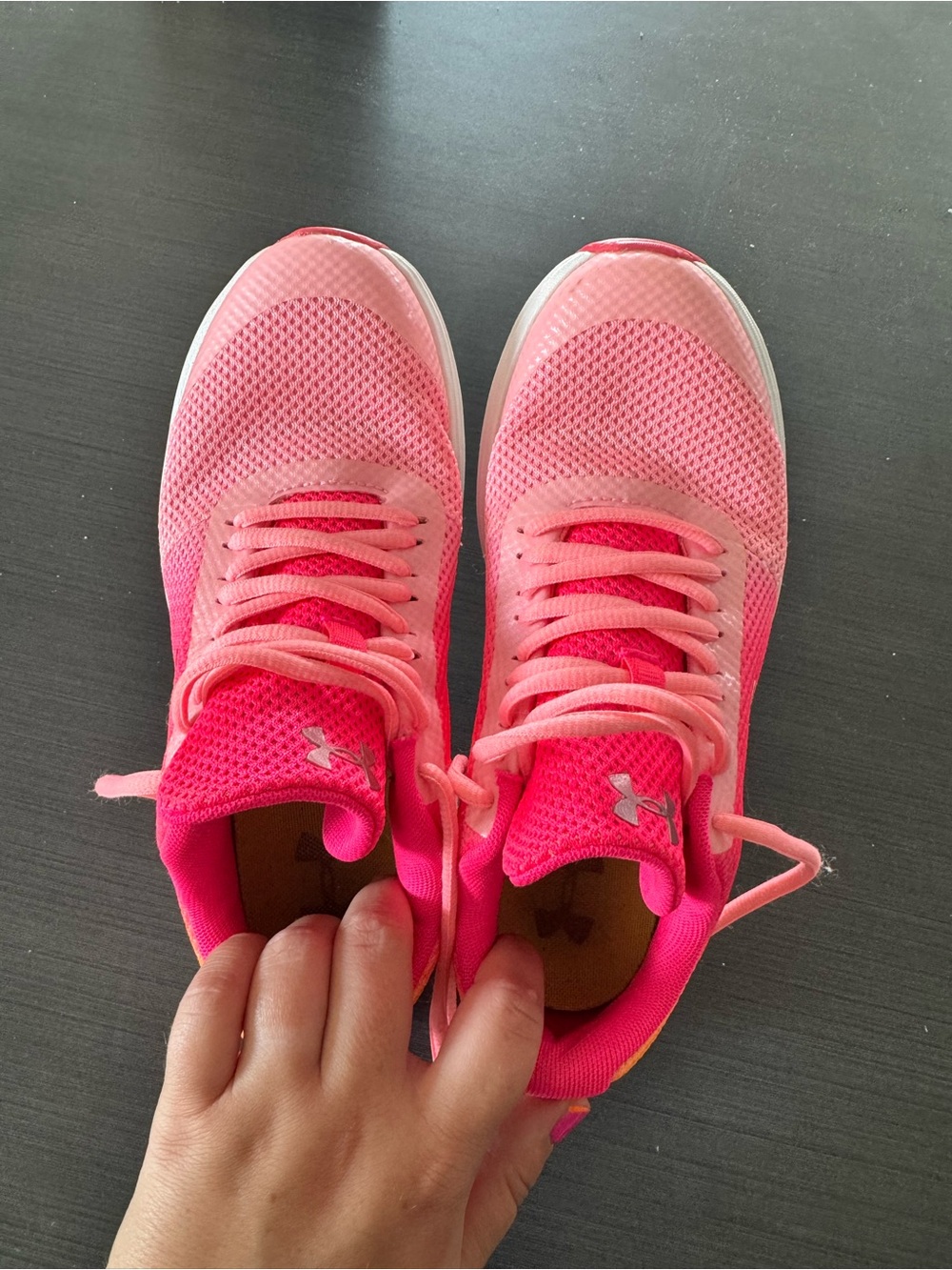 Under Armour Pink Mesh Lace-Up Sneakers